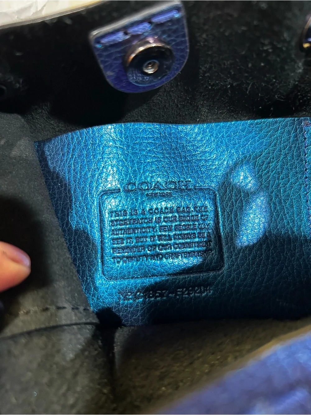 Coach NASA F29204 DerbyHologram Crossbody Blue PurplePebbled Leather Bag